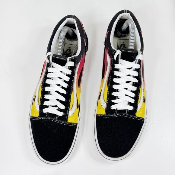 Vans Old Skool Flams Canvas Suede Low Top Lace Up Sneakers Black 8 Men 9.5 Women - Picture 4 of 11